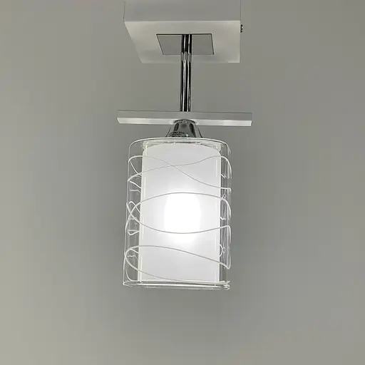 Стельова люстра в білому корпусі на 1 плафон Line.F 126/1 P WT - фото 2