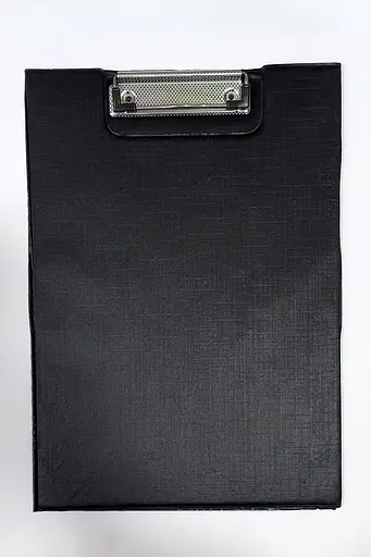 Клипборд ПВХ 0321, планшет книжка А4 / А3 с зажимом, бумвенил, в пакете (8058778152454) Чёрный - фото 1