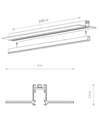 Магнитный шинопровод Nowodvorski 11730 NANO-LVM Recessed Track 1m IP20 черный - фото 2