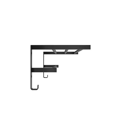 Полиця для рушників з настінним кріпленням HF Sheffield 520x256 3.0.1101.13.BM, Чорний матовий - фото 3