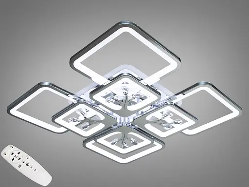 Светодиодная люстра 8157-4+4HRLEDDIM3COL хром 190Вт пульт диммер - фото 1
