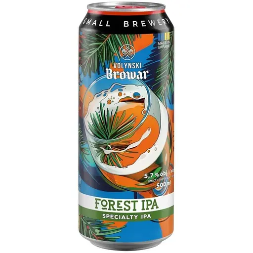 Пиво Volynski Browar Forest IPA світле нефільтроване 5.7% 0.5 л з/б