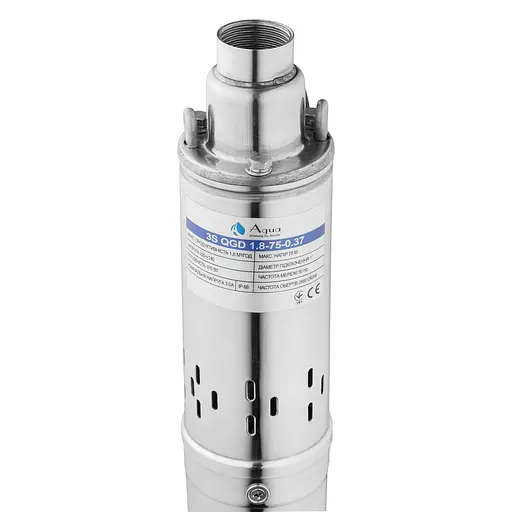 Насос глибинний шнековий Agua 3S QGD 1.8-75-0.37 з вбудованим конденсатором (CV035071) - фото 3