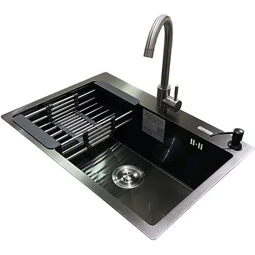 Комплект мийка + змішувач Romzha Arta U-600S BL (A)