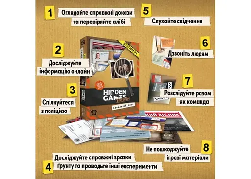 Настольная игра Woodcat Таинственные истории: дело 1 (Hidden Games Tatort: Ein perfekter Plan) (укр.) (W0051) - фото 8