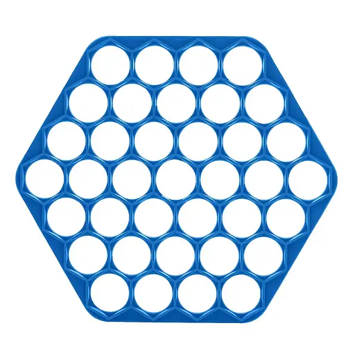 Комплект пельменниця пластикова та набір 3 дискових тесторізів: для чебурок, пельменів, нарізування локшини Блакитний, Kitchette 85172 - фото 2