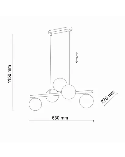 Подвесной светильник, люстра TK Lighting 6707 Estera G9 5x6W IP20 - фото 2