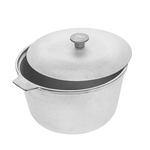 Каструля алюмінієва із кришкою 1.5 л, Полімет Сірий 83387 - фото 4