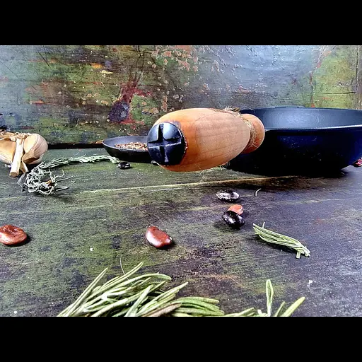 Сковородка Наша Мастерская чугунная 24 см глубина 4 см деревянная ручка (T302) - фото 4