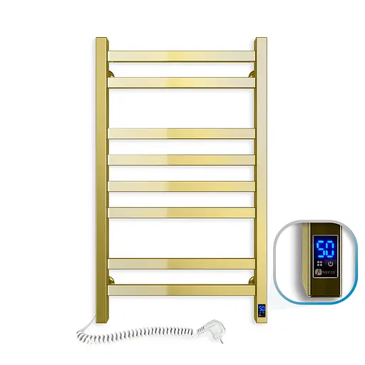 Электрический полотенцесушитель Navin Авангард 480x800 Sensor левосторонний с таймером, под золото 10-428153-4880, Золотой, Левое, Электронный - фото 1
