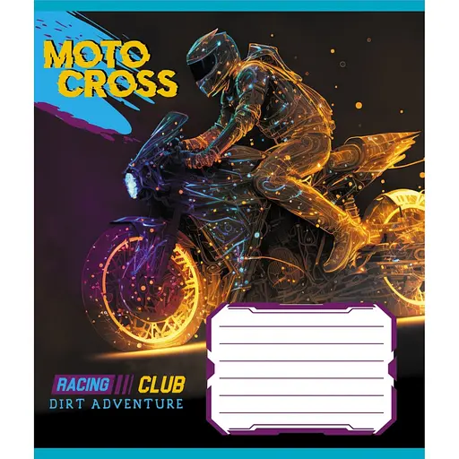 Зошит учнівський "Мотокрос" Leader 012-520071L-4 в лінію, 12 аркушів - фото 1