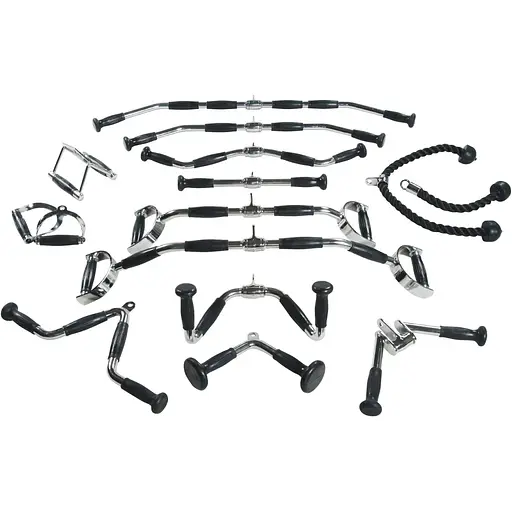 Ручка для верхньої тяги York Fitness 60см з паралельним хватом вигнута з гумовими рукоятками, хром - фото 3