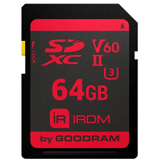 Memory card SD 64Gb GoodRAM IRDM SDXC V60 UHS-II U3 Retail