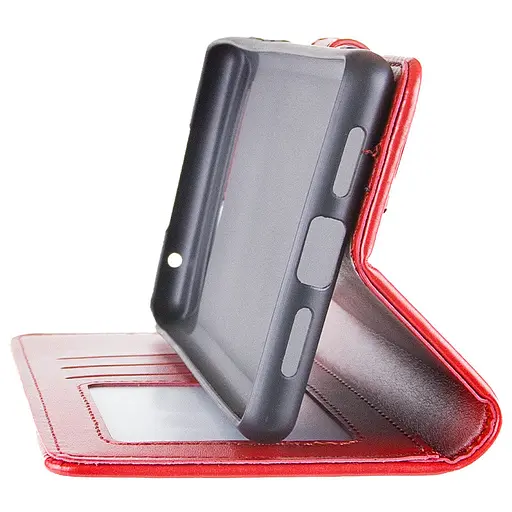 Кожаный чехол-книга GETMAN Gallant (U) для ZTE Blade A75 4G Красный - фото 3