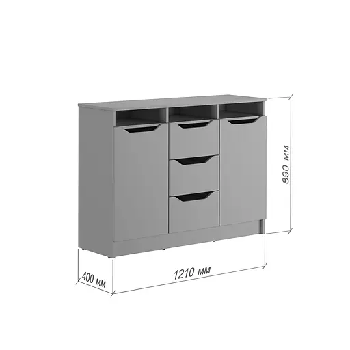 Комод в гостиную MebelStar 1200 Лилу 121x40x89 см Дуб тахо (MBS-1337) - фото 4