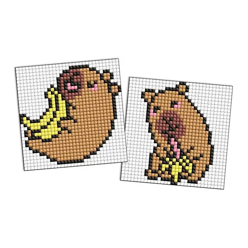 Алмазная мозаика Капибара: бананы AMG1165 на самоклеящейся основе 9x9 см