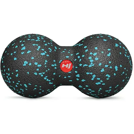 Массажный мяч Hop-Sport HS-D008MB двойной EPP 80 мм черно-голубой