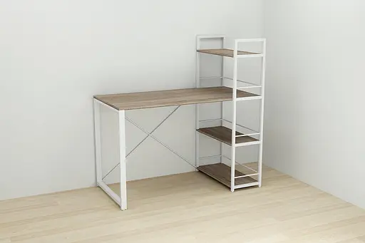 Письмовий стіл Ferrum-decor Серії Конект з етажеркою 75x120x60 білий ДСП Дуб Сонома Трюфель 16мм (FRD-104228) - фото 2