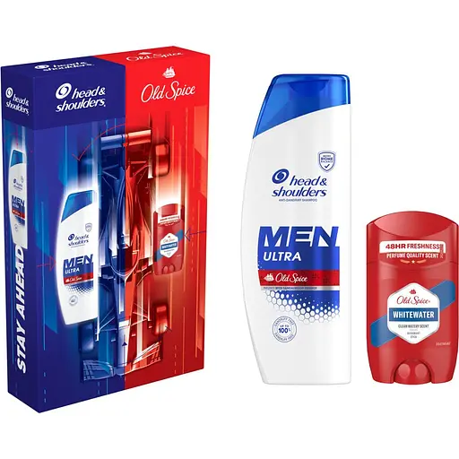 Подарочный набор: Шампунь против перхоти Head&Shoulders Old Spice 330 мл + Твердый дезодорант Old Spice Whitewater 50 мл - фото 1