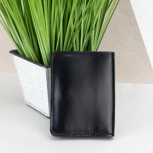 Обложка на ID паспорт, права кожаная на кнопке черная Handycover 0037 - фото 4