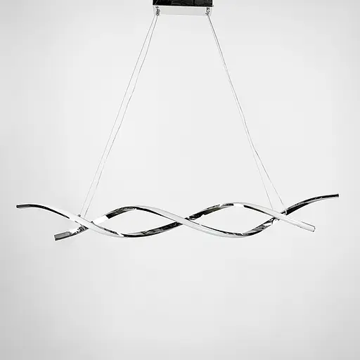 Видовжена люстра Gemo Led у срібному каркасі 120 см Line.F H 18L-1200 CH - фото 2