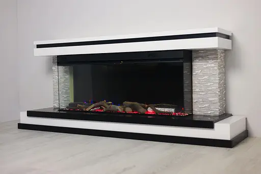 Електричний камін трьохсторонній Binelli Long 3D Bluetooth звук потріскування дров 1500Вт (10081650) - фото 6