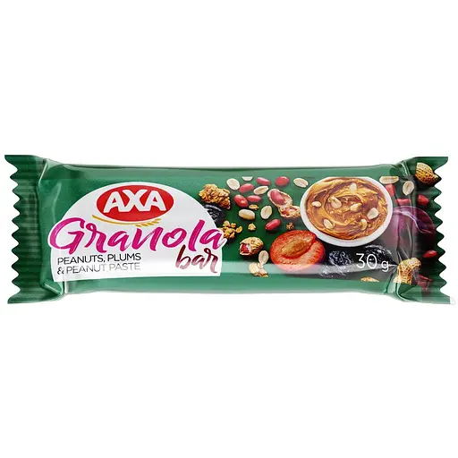 Батончик АXA гранола с арахисом, сливой и арахисовой пастой 30 г