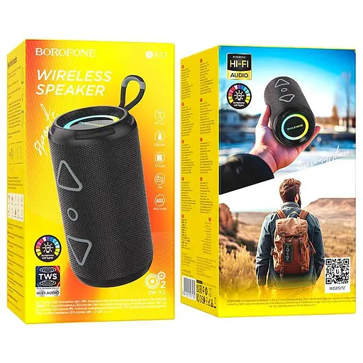 Акустика Borofone Noble sports BT speaker BR37 BT5.3, USB/TF/FM/AUX, TWS, 5Wx2, 2h - фото 3