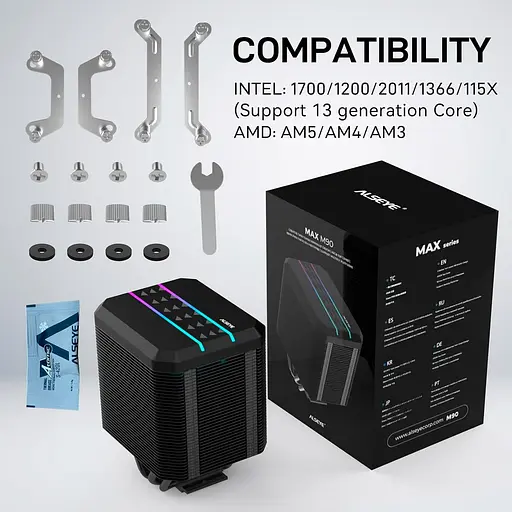 Кулер для процессора Alseye M90-B (AS.01.01.0053) (AS.01.01.0046) - фото 14