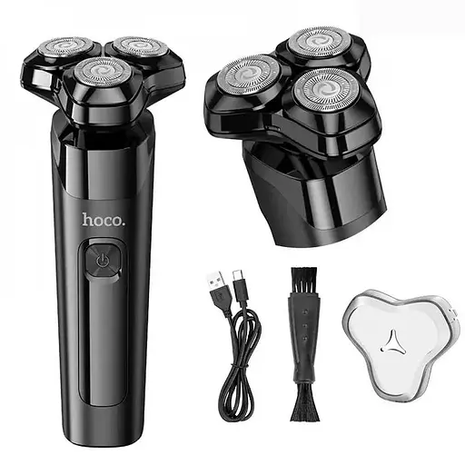 Чоловіча електробритва Hoco HP32 акумуляторна роторна бритва для чоловіків Чорний - фото 2
