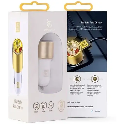 Автомобільний зарядний пристрій Luxe Cube Guardian N 2USB 3.4А, білий (8889998898484) - фото 3