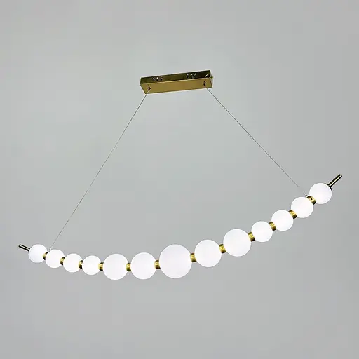 Светодиодная дуговая люстра на 13 белых шаров длиной 110 см Line F | Ст. SG43-1100 AB - фото 2