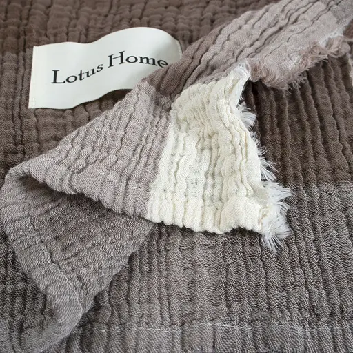Покрывало Lotus Home Lucca muslin коричневое 200x240 см (svt-2000022350839) - фото 4