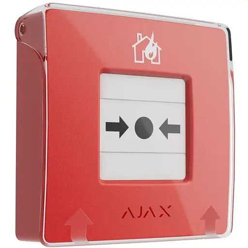 Беспроводная настенная кнопка для активации пожарной тревоги Ajax ManualCallPoint Red - фото 1