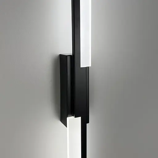 Ліве бра Line F у видовженому чорному корпусі 60 см WJ09/600 L BK  - фото 7