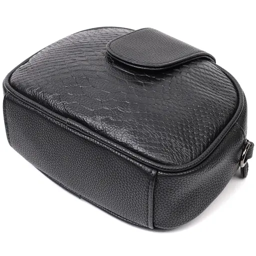 Фактурная сумка для женщин Vintage из натуральной кожи с тиснением под змею 20х14х7.5 см sum0028996 - фото 5