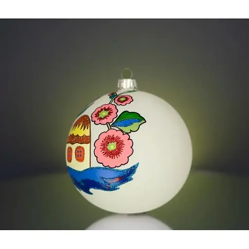 Набір ялинкових прикрас Різдвяні історії Самчиківський розпис 3 кулі скло (4820001154870) - фото 5