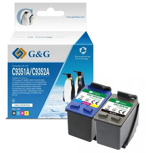 Струменевий картридж G&G Картридж HP No.21/22 Black/Tri-color Combo Pack (G&G-SD367AE)