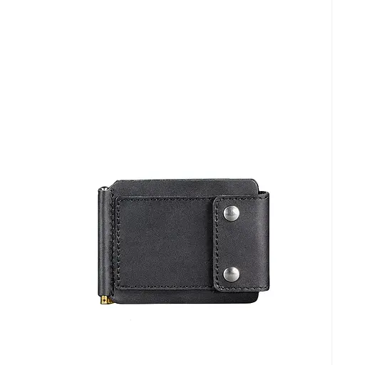 Мужской кожаный портмоне черный 10.0 зажим для денег - фото 9