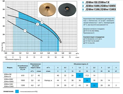 Відцентровий насос NPO JSWm 1X - фото 2