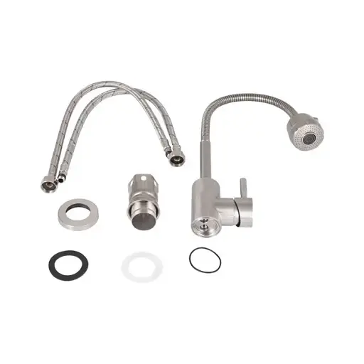 Смеситель для кухни Lidz Aria 015F41 с гибким изливом (k35) LDARI015F41NKS45306 Nickel - фото 3