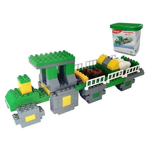 Конструктор Трактор Doloni 013888/04 в пластиковом боксе 150 деталей - фото 3