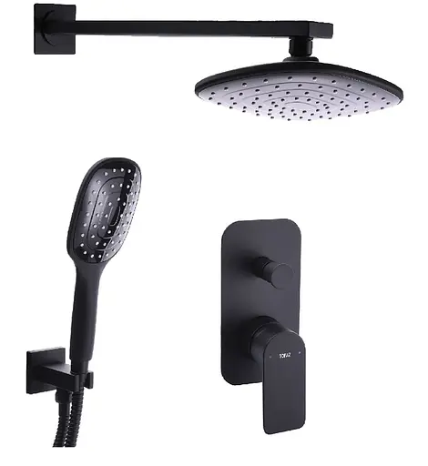 Душова система TOPAZ SARDINIA TSG 08205-400-BL чорна вбудована для ванної кімнати стильний комплект для душу