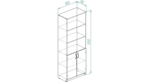 Шафа Анжело Ferrum-decor на 5 полиць з 2 дверима 1900x800x380 ДСП Дуб Сонома Трюфель 16 мм (FRD-105065) - фото 4