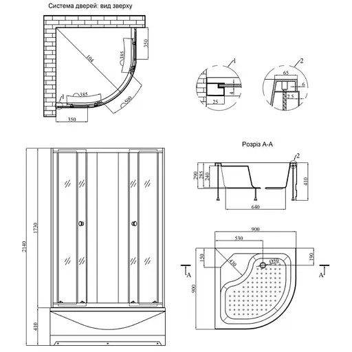 Душевая кабина Kroner KRP Harz - C.T.F. (CV029563) - фото 16