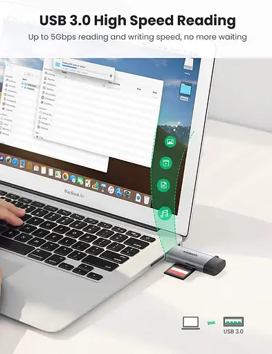 Кардрiдер Ugreen CM185 USB-C/USB-A Card Reader (50706) - фото 3