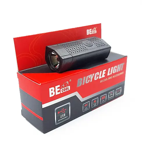 Велосипедна фара передня BeCool FL1616 USB 300 Лм 6х3х4 см (G0000700) - фото 4