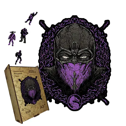 Пазл деревянный Мортал Комбат Рейн, А1, Картонная коробка 500+ элементов