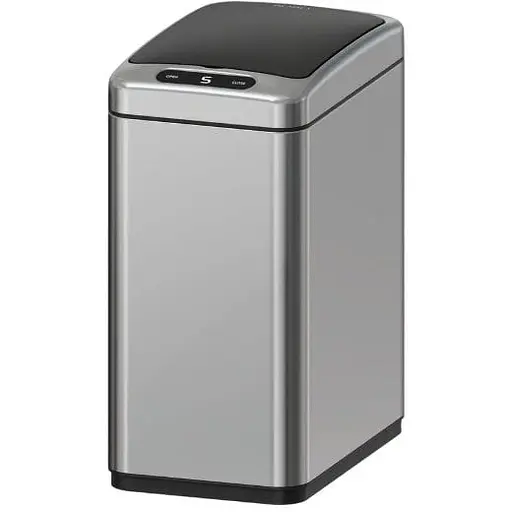 Відро для сміття сенсорне прямокутне Koer TC-020408-02 8 л нержавійка (KR5588)  - фото 1