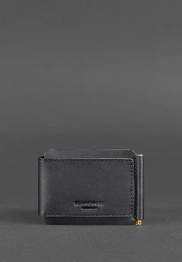 Мужской кожаный портмоне черный 10.0 зажим для денег - фото 7